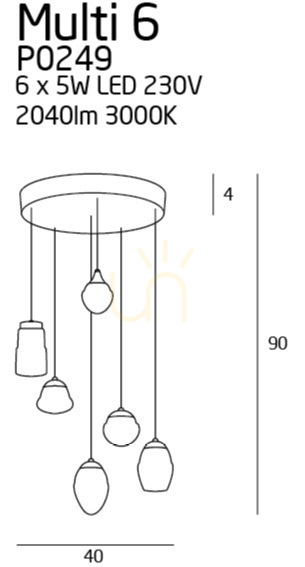 Zobacz Lampa wisząca Max Light Multi 6 biała 52 cm P0249 Lampa wisząca Max Light Multi 6 biała 52 cm P0249