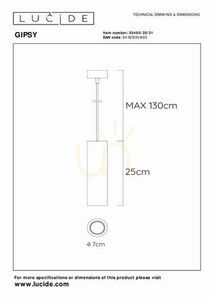Lampa wisząca Lucide Gipsy biała gipsowa GU10 Japandi 35W 35400/25/31 small 4