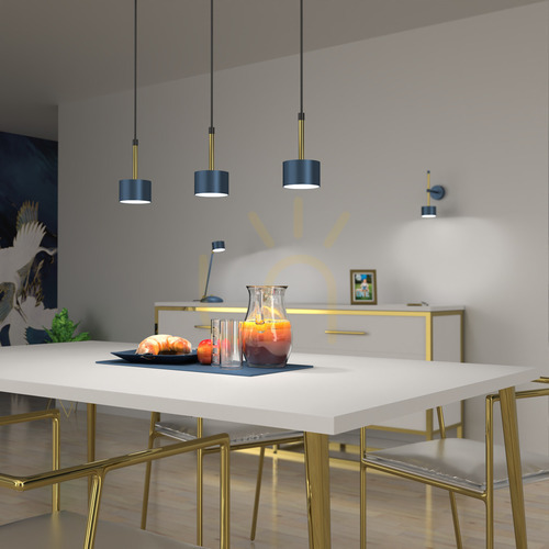 Sprawdź Niebieska Lampa Wisząca Arena Blue/Gold 3x Gx53