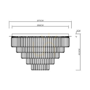 Żyrandol kryształowy Milagro MILANO ML1025 12xE14 Ø75 cm złoty pięciopoziomowy small 4