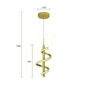 Lampa wisząca Aviano Claret spiralna LED 9 W złota matowa 18 cm small 2