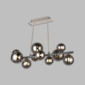 SEVILLA Lampa wisząca z dziesięcioma kulistymi kloszami w kolorze czarnego chromu Aviano 1 SEVILLA Lampa wisząca z dziesięcioma kulistymi kloszami w kolorze czarnego chromu Aviano small 1