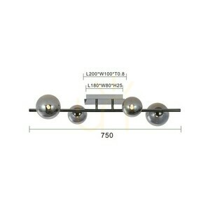 SEVILLA Lampa sufitowa z czterema kulistymi kloszami w kolorze czarnego chromu Aviano 2 SEVILLA Lampa sufitowa z czterema kulistymi kloszami w kolorze czarnego chromu Aviano small 2