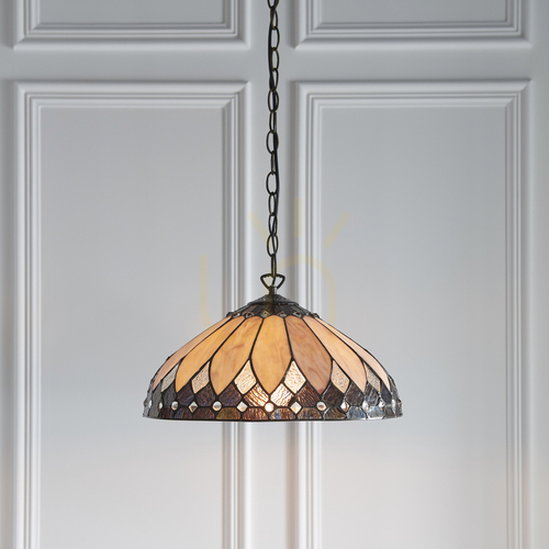 Sprawdź Lampa Wisząca Brooklyn Tiffany Wielokolorowy 63977 Interiors