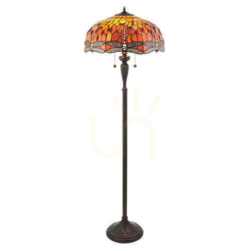 Sprawdź Lampa stojąca Tiffany Dragonfly Interiors wielokolorowa 64070