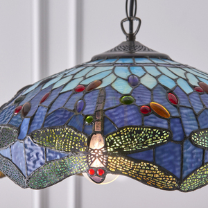Lampa Wisząca Tiffany Dragonfly Niebieska Interiors 64080 small 6