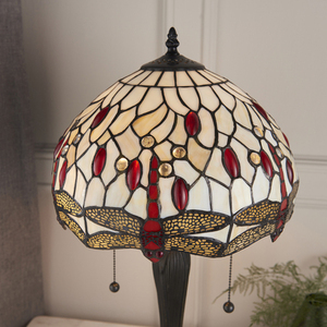 Lampa stołowa Tiffany Dragonfly beżowa Interiors 64086 small 4