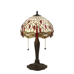 Lampa stołowa Tiffany Dragonfly beżowa Interiors 64086 small 0