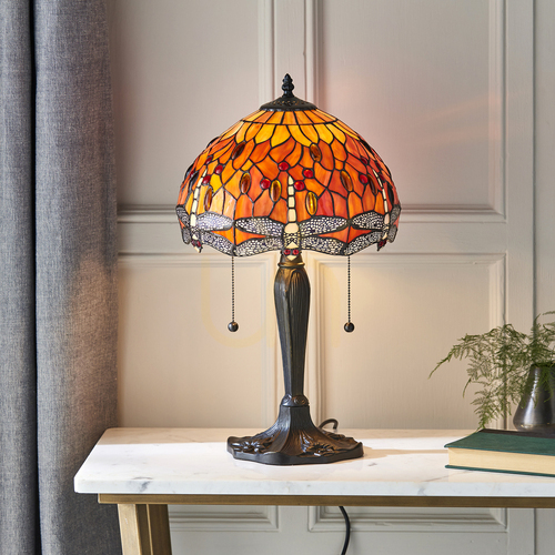 Sprawdź Lampa Stołowa Dragonfly Tiffany Wielokolorowy 64092 Interiors