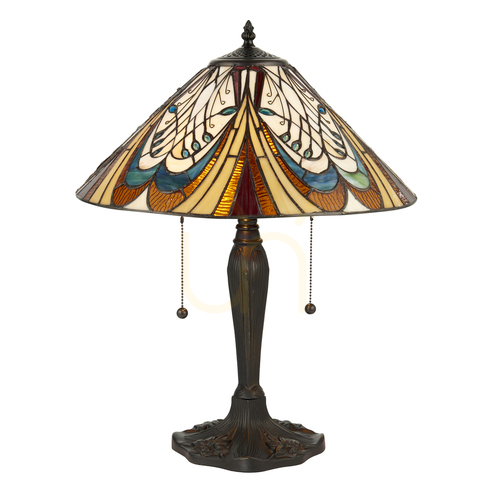 Sprawdź Lampa stołowa Tiffany Hector Interiors wielokolorowa 2xE27 55,5 cm