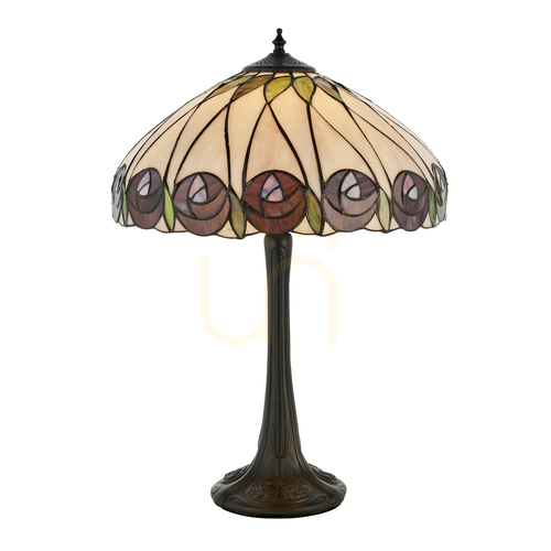 Sprawdź Lampa stołowa Tiffany wielokolorowa Interiors Hutchinson 64177