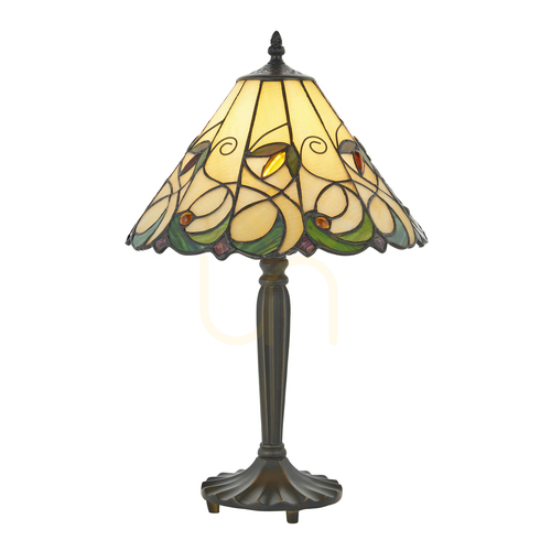 Sprawdź Lampa stołowa Tiffany Jamelia wielokolorowa Interiors 64195