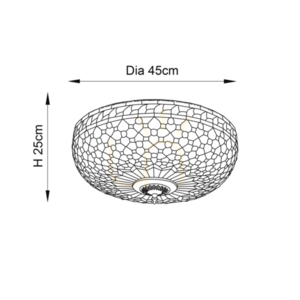 Plafon Tiffany Mille Feux Interiors wielokolorowy 45 cm 2xE27 small 2