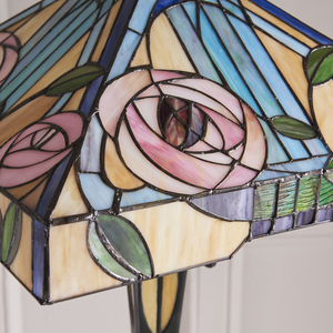 Lampa stojąca Tiffany Willow Interiors wielokolorowa 2xE27 szklana 153 cm small 8