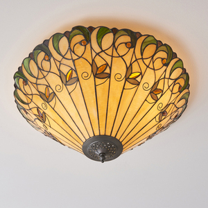 Plafon Tiffany wielokolorowy 50 cm szkło stal Interiors Jamelia 70706 small 2