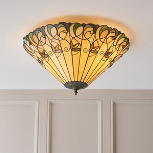 Plafon Tiffany wielokolorowy 50 cm szkło stal Interiors Jamelia 70706 small 3