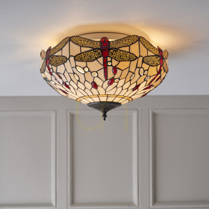 Plafon Tiffany Dragonfly beżowy Interiors 70723 small 4