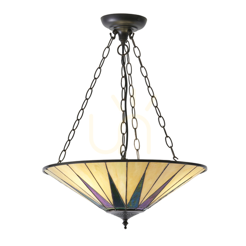 Sprawdź Lampa wisząca Tiffany Dark Star wielokolorowa Interiors 70754