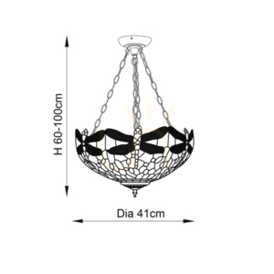 Lampa wisząca Tiffany beżowa 3xE27 Interiors 70759 small 2