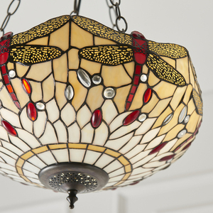 Lampa wisząca Tiffany beżowa 3xE27 Interiors 70759 small 7