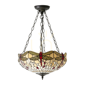 Lampa wisząca Tiffany beżowa 3xE27 Interiors 70759 small 0