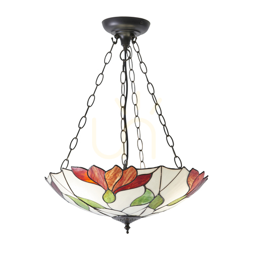 Sprawdź Lampa wisząca Tiffany wielokolorowa Interiors Botanica 70946