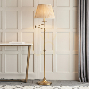 Lampa stojąca Interiors Stanford mosiądz beżowa 160 cm small 2