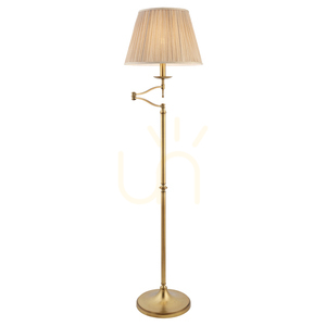 Lampa stojąca Interiors Stanford mosiądz beżowa 160 cm small 0
