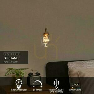 Lampa wisząca Lucide BERLIANE złota LED 4W szklana nowoczesna 00430/04/60 small 2