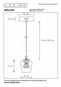 Lampa wisząca Lucide BERLIANE złota LED 4W szklana nowoczesna 00430/04/60 small 6