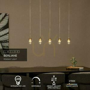 Lampa wisząca Lucide Berliane złota LED 5-punktowa 93 cm 00430/20/60 small 2