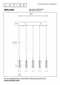 Lampa wisząca Lucide Berliane złota LED 5-punktowa 93 cm 00430/20/60 small 7
