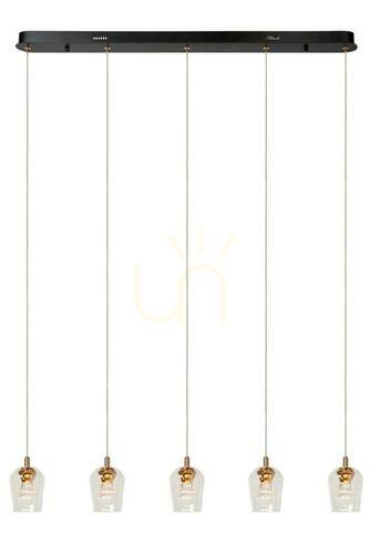 Sprawdź Lampa wisząca Lucide Berliane złota LED 5-punktowa 93 cm 00430/20/60