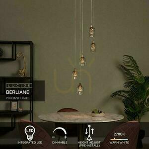 Lampa wisząca Lucide BERLIANE 5xLED 4W złota 34 cm aluminium szkło 00430/21/60 small 2