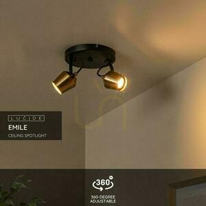 Reflektor sufitowy Lucide EMILE 2xGU10 złoto-czarny metal 20 cm 51901/02/02 small 2
