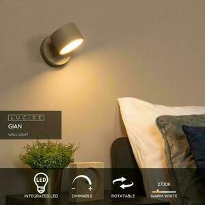 Kinkiet Lucide GIAN taupe metal LED 9W 200lm ściemniacz dotykowy 17 cm 44217/08/41 small 2
