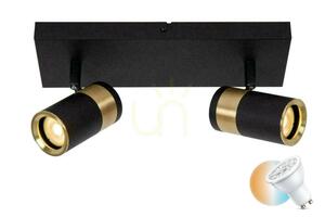 Plafon Lucide Gorik 2xGU10 czarny złoty metalowy nowoczesny 53909/02/30 small 0