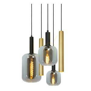 Lampa wisząca Lucide Joanet 3xE27 złota czarna szklana 65 cm 45494/16/96 small 3