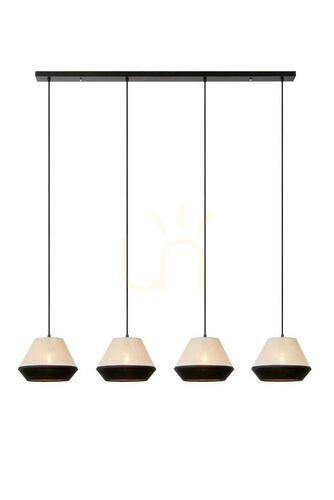 Sprawdź Lampa wisząca Lucide KALA 4xE14 brązowa czarna len 133 cm 06424/04/73