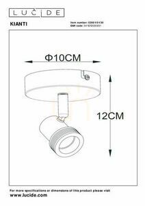 Kinkiet Lucide KIANTI czarny metal GU10 LED CCT 10 cm 53901/01/30 small 3