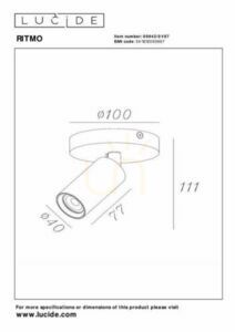 Plafon Lucide RITMO brązowo-czarny aluminium 10 cm MR11 09942/01/97 small 3