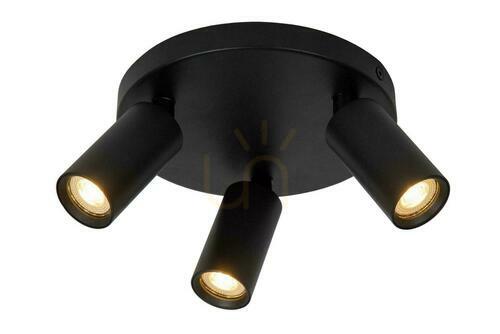 Sprawdź Plafon Lucide Ritmo czarny 3xMR11 LED aluminiowy 18 cm 09942/13/30