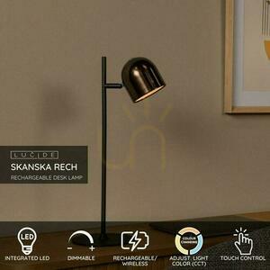 Lampa biurkowa Lucide SKANSKA LED 3W brązowa czarna metalowa IP44 03649/03/96 small 2