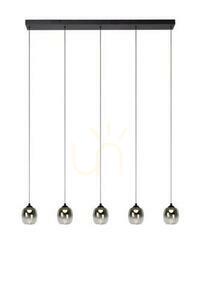 Lampa wisząca Lucide Tamino czarna metalowo-szklana LED 5-punktowa 127 cm 74419/25/30 small 0