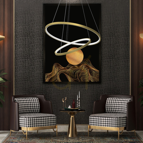 Sprawdź Lampa wisząca HOOP GOLD ML1546 złota 2 ringi LED 51 W 60/40 cm Milagro