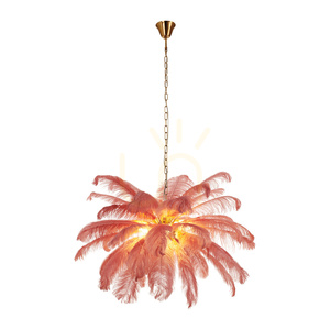 Lampa wisząca EMU  pióra różowe 100 cm small 3