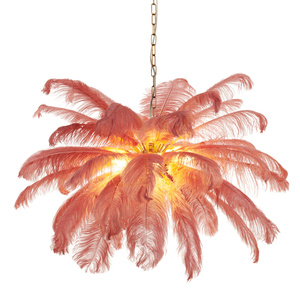 Lampa wisząca EMU  pióra różowe 100 cm small 4