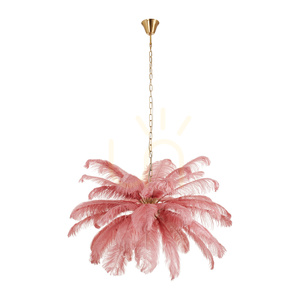 Lampa wisząca EMU  pióra różowe 100 cm small 0