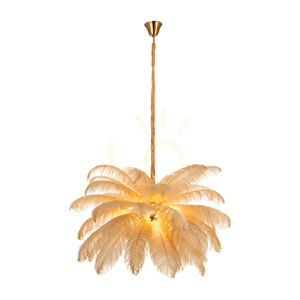 Lampa wisząca EMU pióra beżowe 100 cm small 5