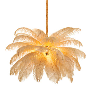 Lampa wisząca EMU pióra beżowe 100 cm small 7